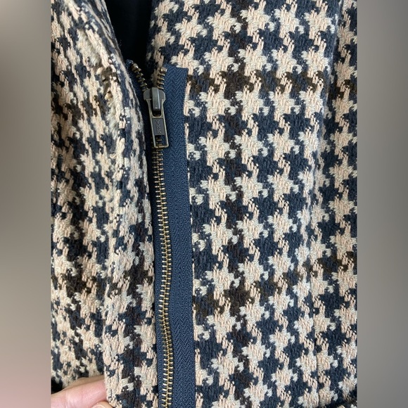 CABI Houndstooth Zip Tweed Sweater Career Academia Cardigan Blazer Jacket size 4 - Picture 11 of 15